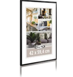 Posterrahmen 42 x 59,4 cm DIN A2 Kunststoff schwarz
