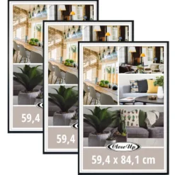 Posterrahmen 59,4 x 84,1 cm DIN A1 schwarz 3er Set