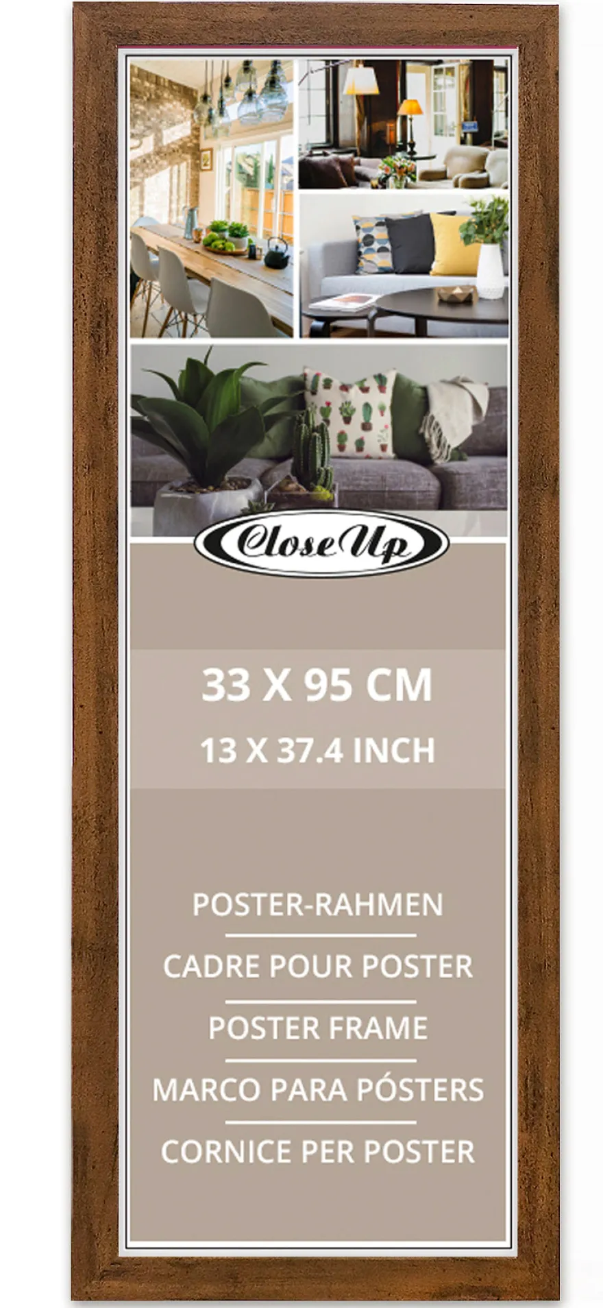 Posterrahmen 33 x 95 cm Eiche dunkel