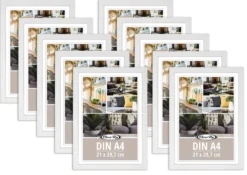 Posterrahmen 21 x 29,7cm 10-er Set (DIN A4) Holzdekor weiß