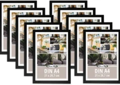 Posterrahmen 21 x 29,7cm 10-er Set (DIN A4) Holzdekor schwarz