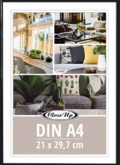 Posterrahmen 21 x 29,7 cm 2erSet DIN A4 Kunststoff schwarz