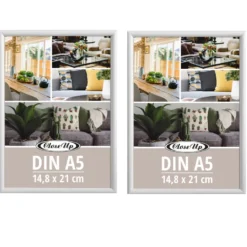 Posterrahmen 14,8 x 21 cm 2erSet DIN A5 Kunststoff weiß