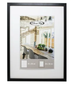 Posterrahmen 30 x 40 cm, 3er Set, schwarz, Passepartout