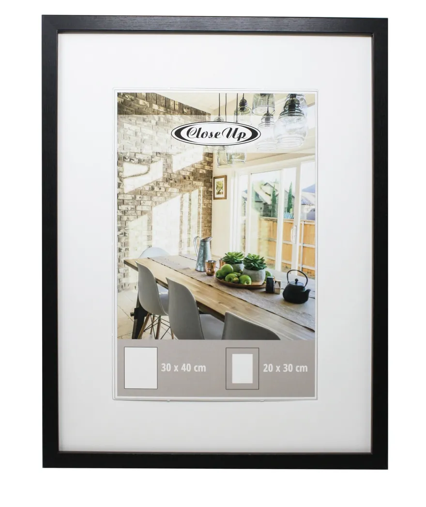 Posterrahmen 30 x 40 cm, 3er Set, schwarz, Passepartout