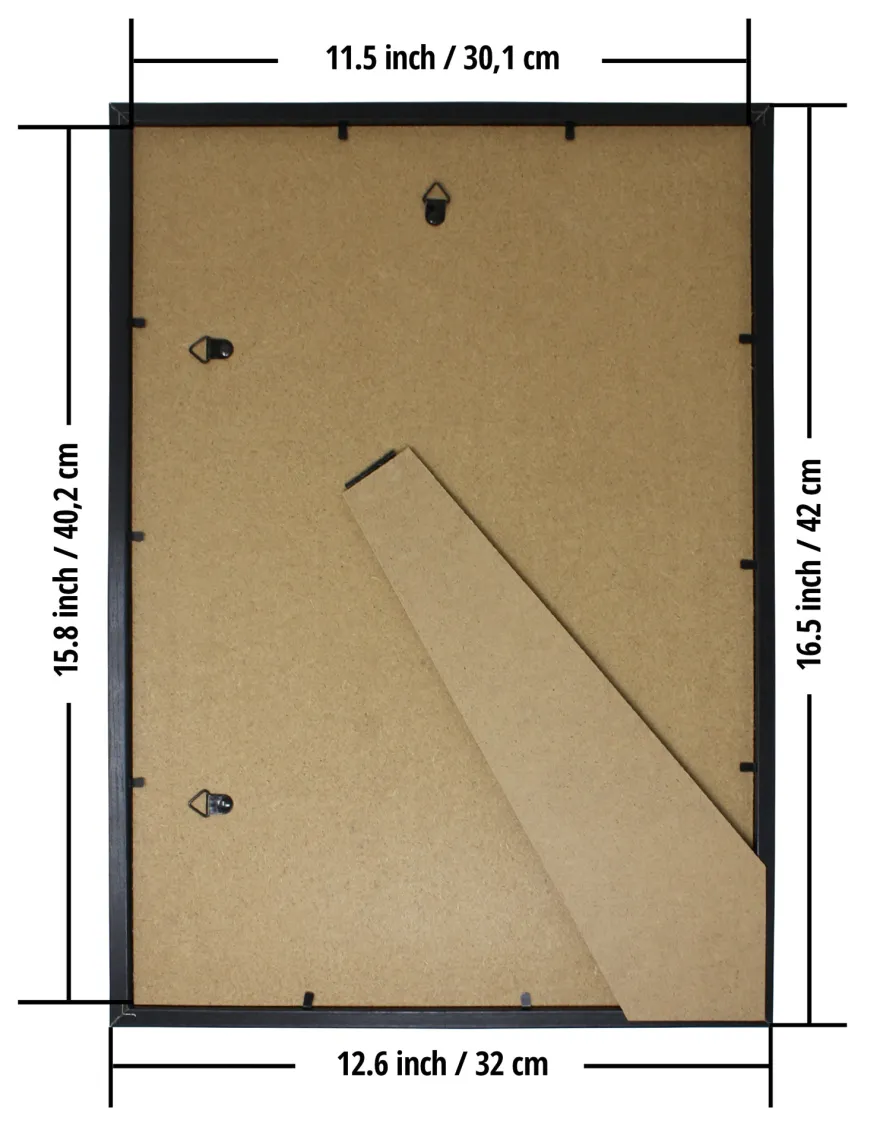 Posterrahmen 30 x 40 cm, 3er Set, schwarz, Passepartout