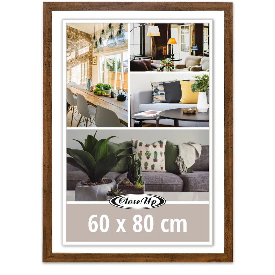Posterrahmen 60 x 80 cm Holzdekor Eiche dunkel