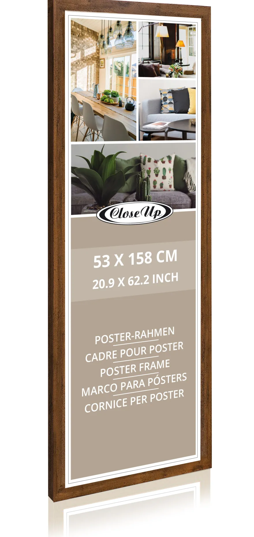 Posterrahmen 53 x 158 cm Holzdekor Eiche