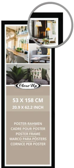Posterrahmen 53 x 158 cm Holzdekor (MDF) schwarz