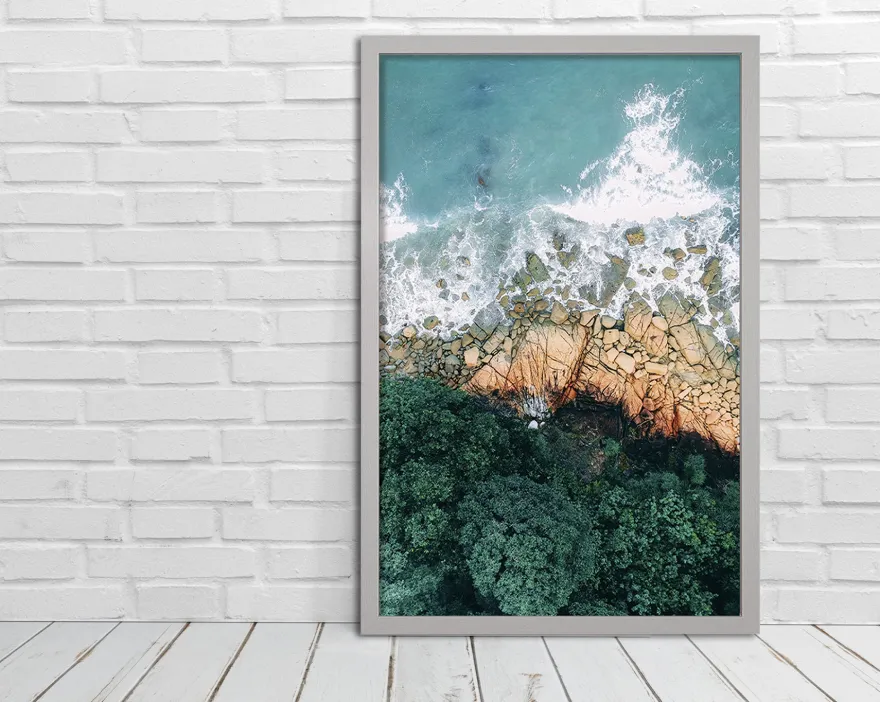 Posterrahmen 61 x 91,5cm Holzdekor silber