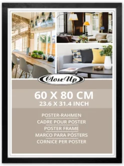 Posterrahmen 60 x 80 cm Holzdekor, schwarz, 3-er Set