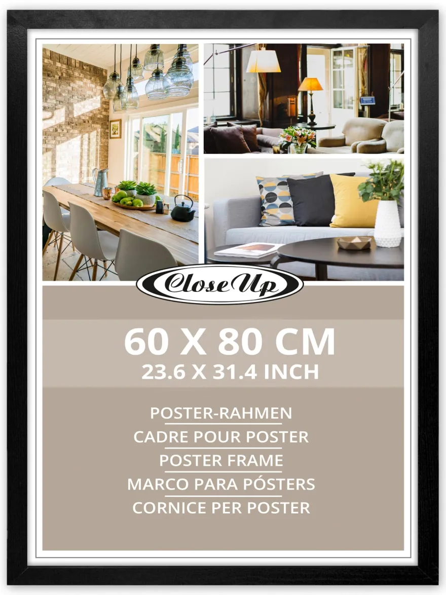 Posterrahmen 60 x 80 cm Holzdekor schwarz