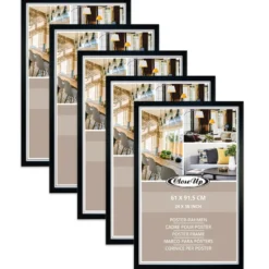 Posterrahmen 61 x 91,5 cm Holzdekor schwarz 5er Set