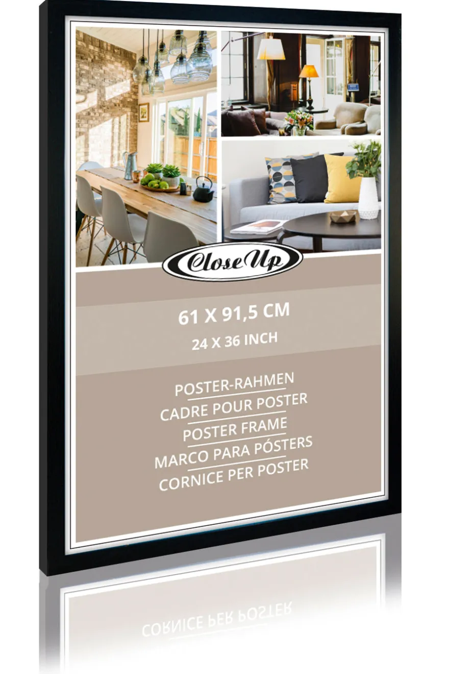 Posterrahmen 61 x 91,5 cm Holzdekor schwarz 5er Set