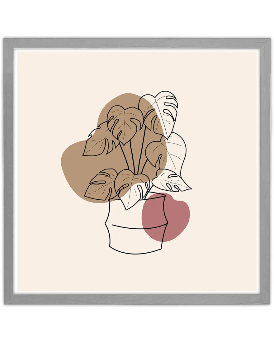 Posterrahmen 70 x 70cm Holzdekor silber