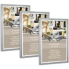 Posterrahmen 61 x 91,5 cm Holzdekor silber 3er Set