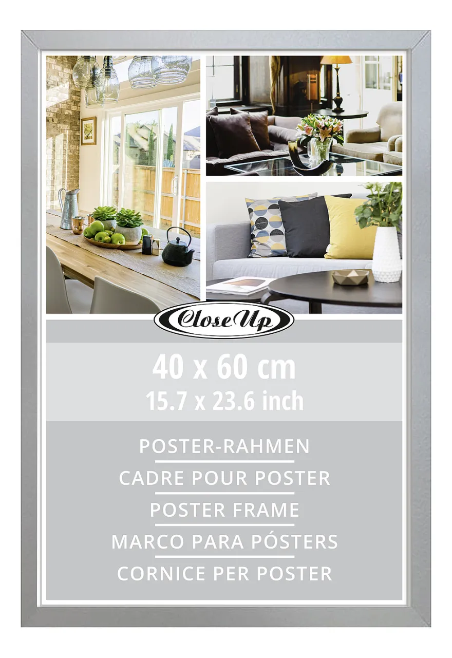 Posterrahmen 40 x 60 cm Holzdekor silber