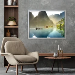 Posterrahmen 60 x 80 cm Holzdekor silber