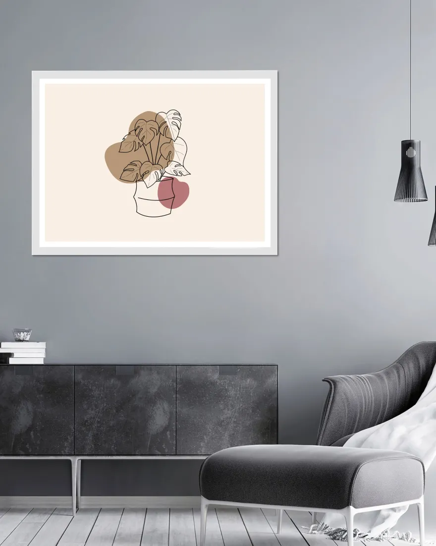 Posterrahmen 90 x 120 cm Holzdekor weiß, aus MDF