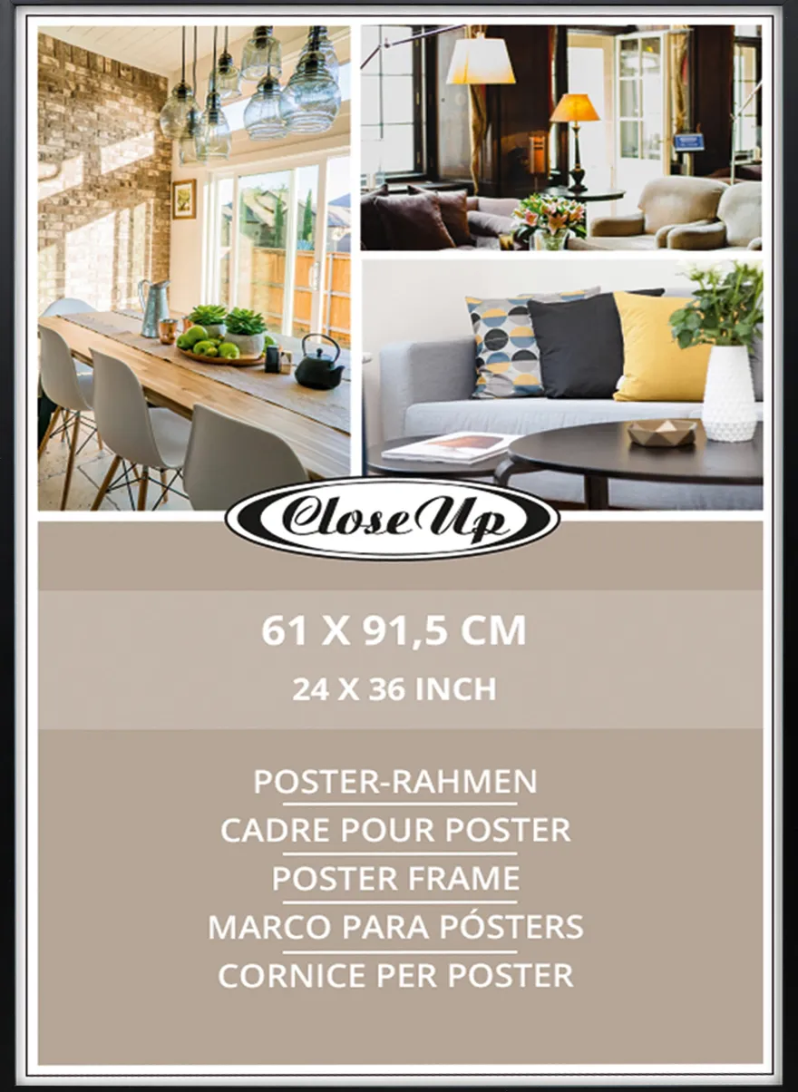 Posterrahmen 61 x 91,5 cm Holz schwarz, Profilbreite 25mm