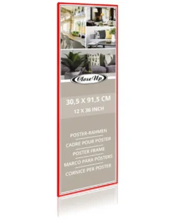 Posterrahmen 30,5 x 91,5 cm rot 4-er Set