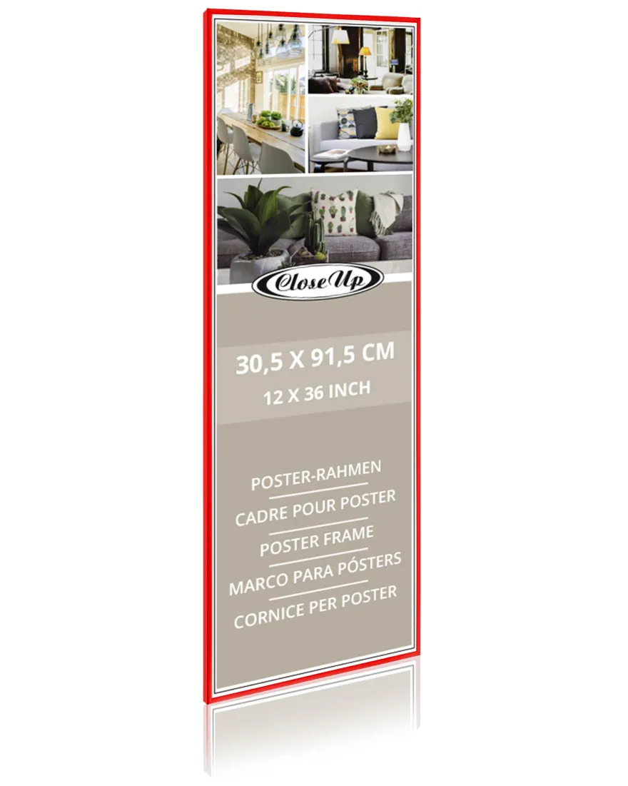 Posterrahmen 30,5 x 91,5 cm rot 4-er Set