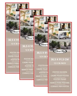 Posterrahmen 30,5 x 91,5 cm rot 4-er Set