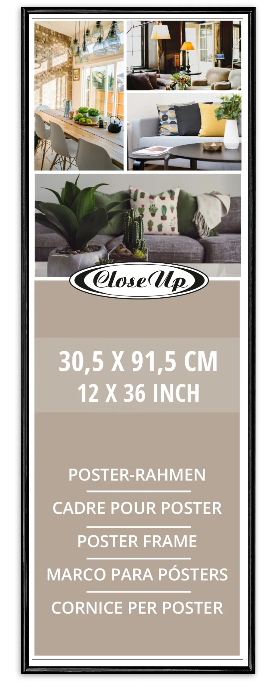 Posterrahmen 30,5 x 91,5 cm schwarz
