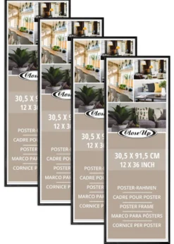 Posterrahmen 30,5 x 91,5 cm schwarz 4er Set