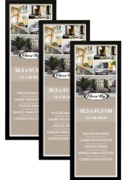 Posterrahmen 30,5 x 91,5 cm schwarz 3er Set