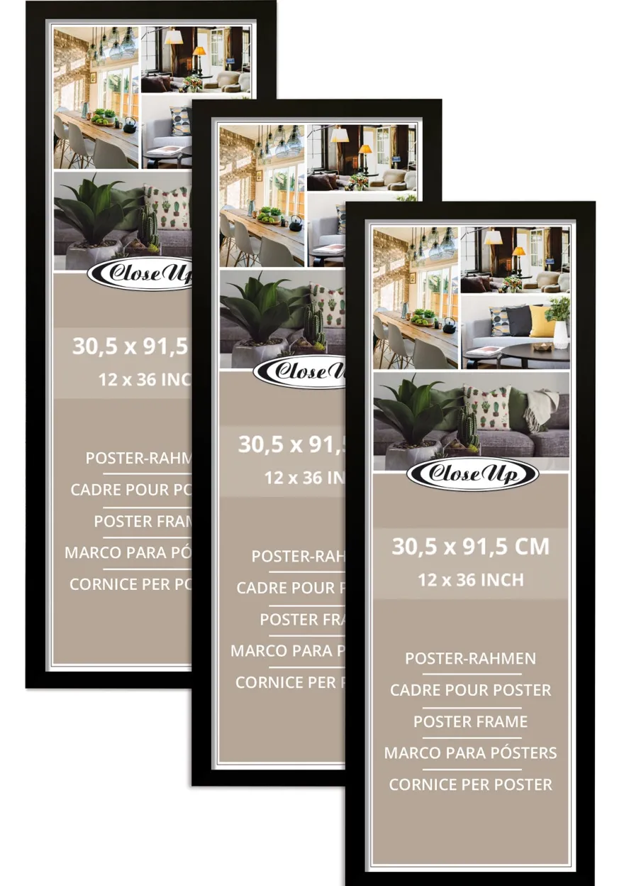 Posterrahmen 30,5 x 91,5 cm schwarz 3er Set
