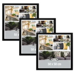 Posterrahmen 50 x 50 cm schwarz 3er Set