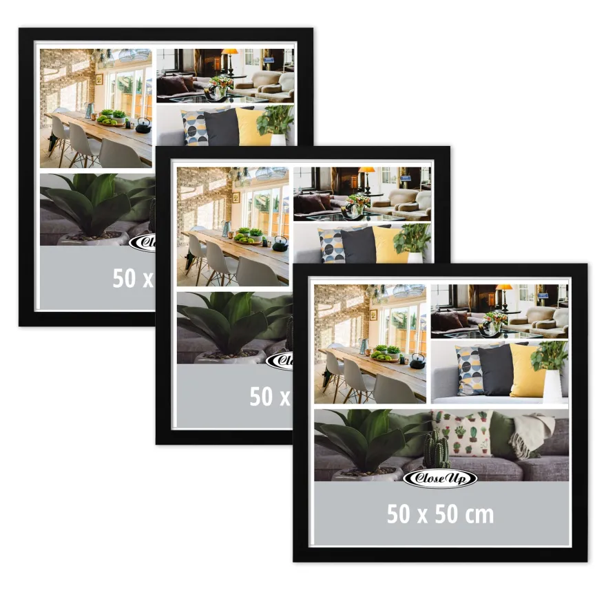 Posterrahmen 50 x 50 cm schwarz 3er Set