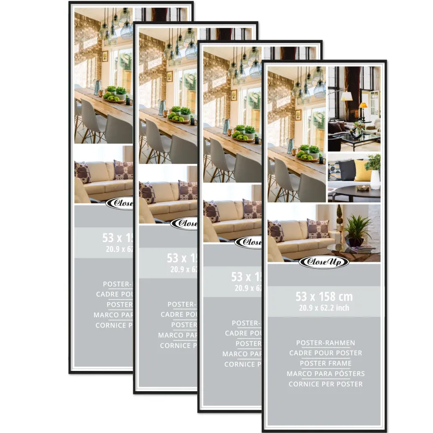 Posterrahmen 53 x 158 cm schwarz 4er Set