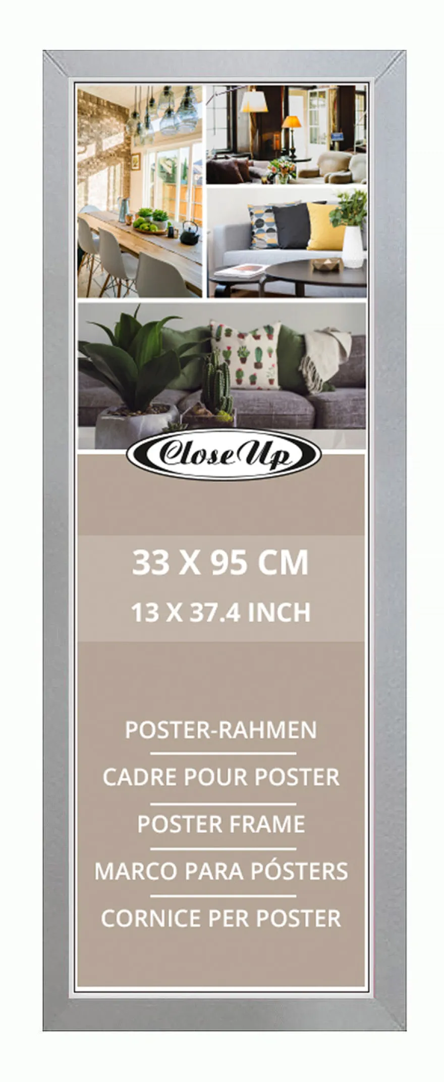 Posterrahmen 33 x 95 cm silber