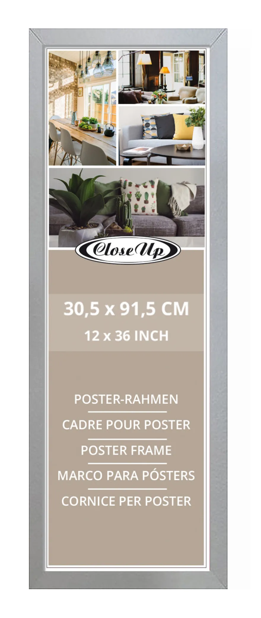 Posterrahmen 30,5 x 91,5cm silber