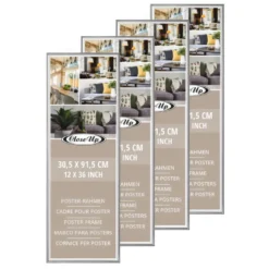 Posterrahmen 30,5 x 91,5 cm silber 4-er Set