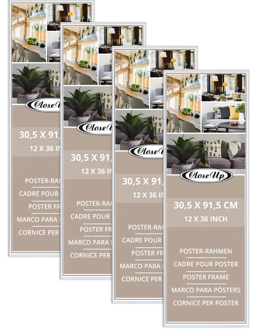 Posterrahmen 30,5 x 91,5 cm weiß 4er Set