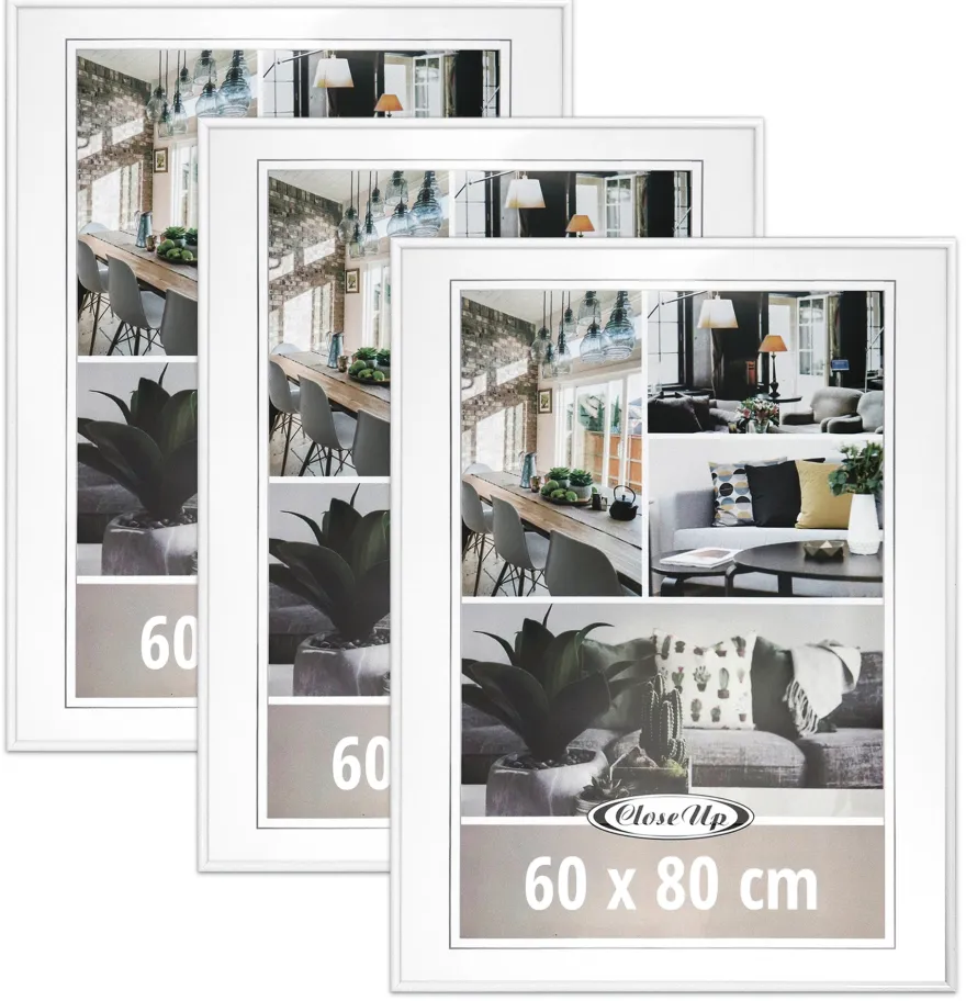 Posterrahmen 60 x 80 cm weiss, 3er Set