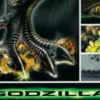 Postkarte Godzilla