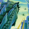 Postkarte Godzilla