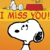 Postkarte Peanuts - I Miss you