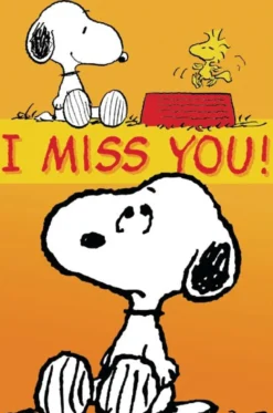 Postkarte Peanuts - I Miss you