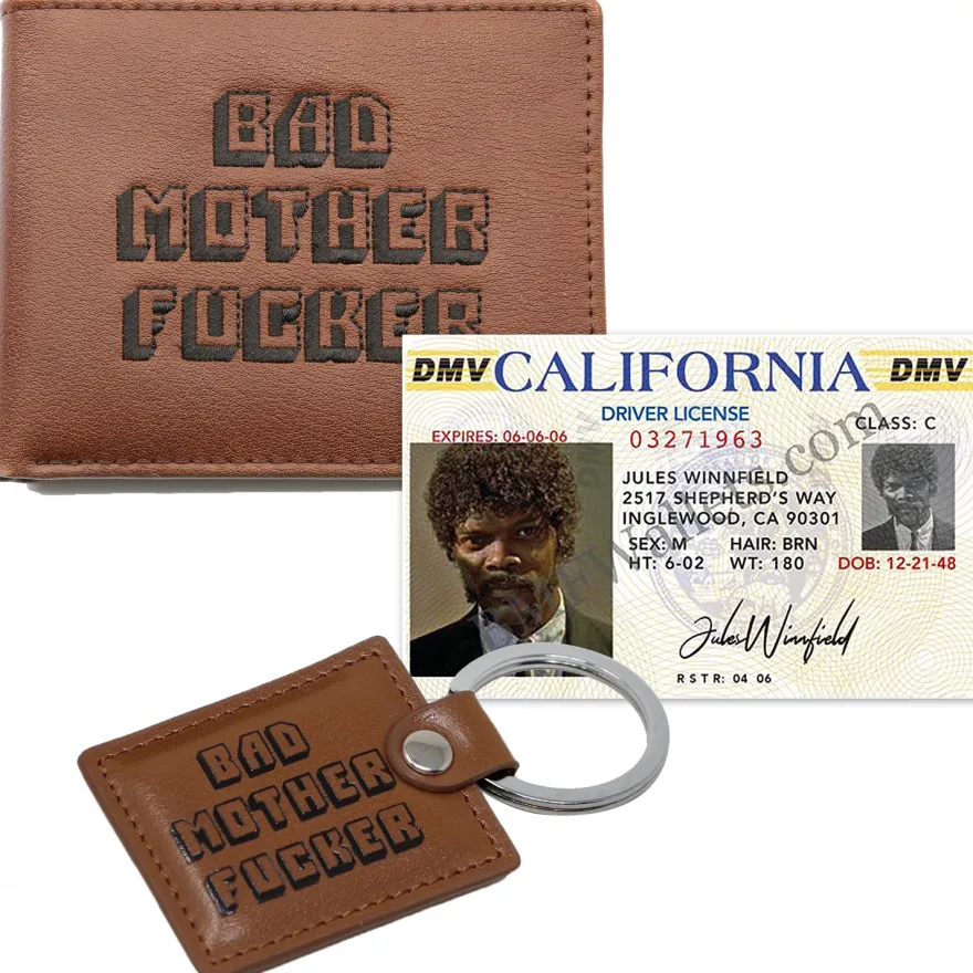 Pulp Fiction Bad Mother Fucker Set Börse & Anhänger & Schein
