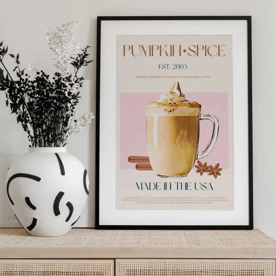 Pumpkin Spice Latte Poster - Autumn Latte Delight