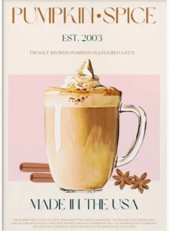 Pumpkin Spice Latte Poster - Autumn Latte Delight