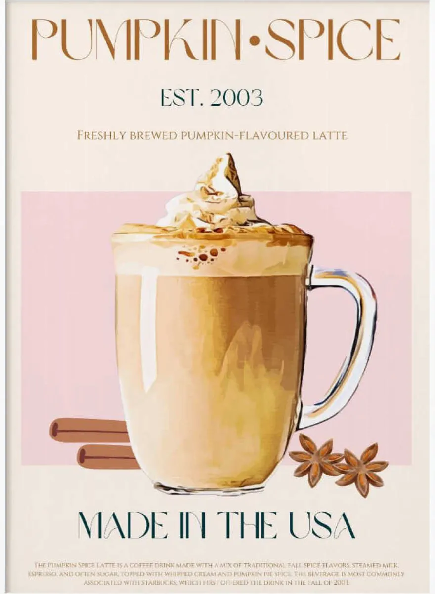 Pumpkin Spice Latte Poster - Autumn Latte Delight