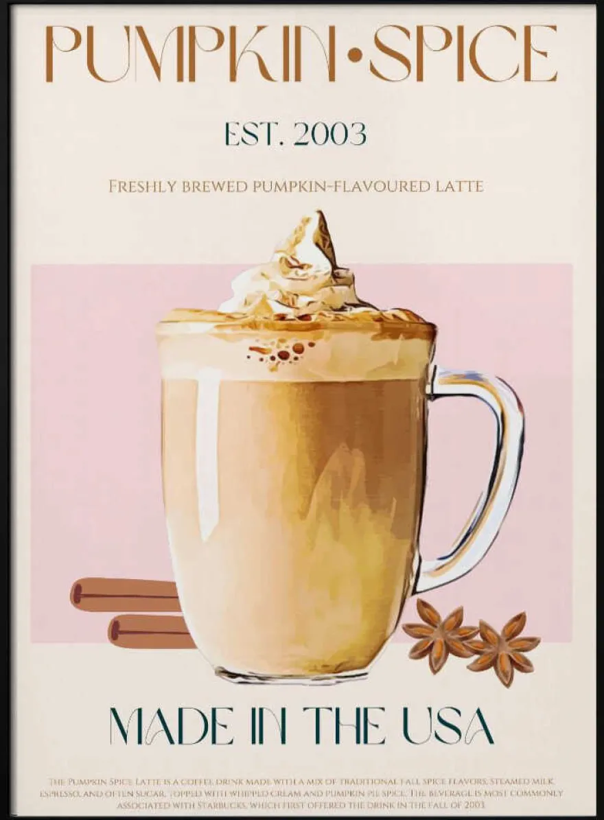 Pumpkin Spice Latte Poster - Autumn Latte Delight