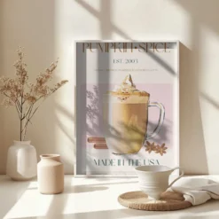 Pumpkin Spice Latte Poster - Autumn Latte Delight