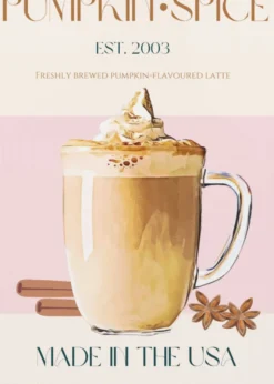 Pumpkin Spice Latte Poster - Autumn Latte Delight